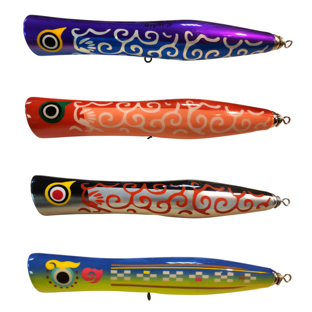 Le SKYGREY KOINOBORI POPPER 230 a été développé pour le pêche de la Carangue Ignobilis et la pêche des très Gros Thons Rouges.