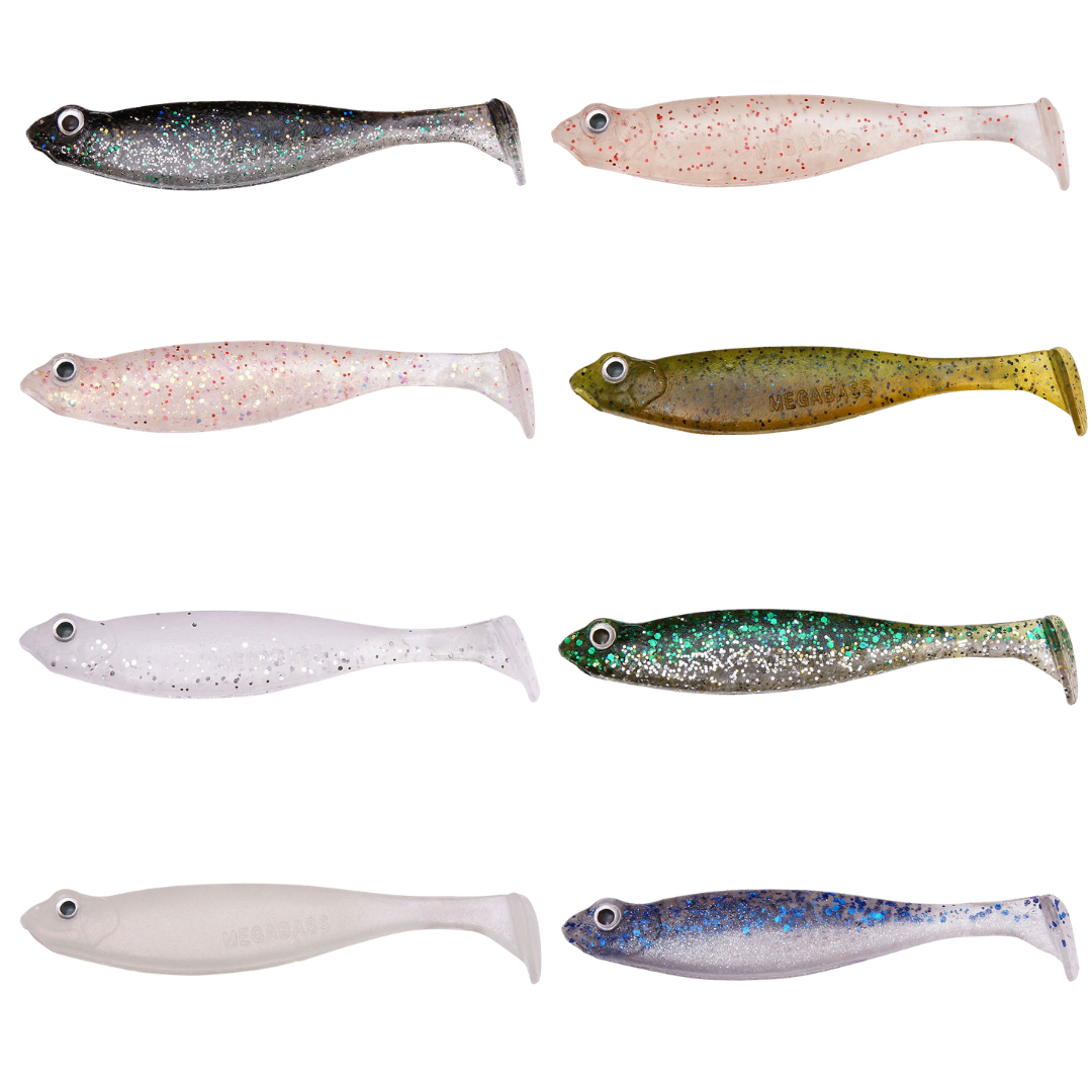 Le MEGABASS HAZEDONG SHAD SW est un Shad à queue d'alose qui démontre un mouvement de nage réaliste rappelant les poissons-appâts favorisés par les prédateurs d'eau salée comme les sébastes, les poissons plats et les bars.