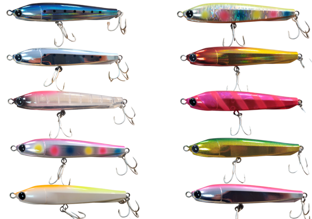 The Zeake FF Pencil 125 is a heavy-weight sinking pencil lure designed for various fishing environments, including surf, piers, and boat fishing