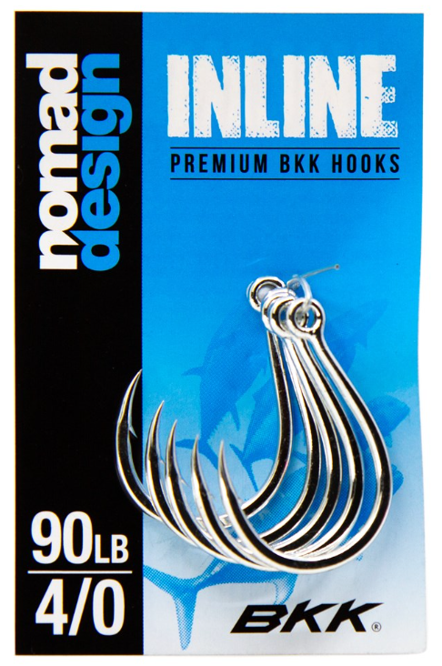 Nomad has worked with BKK to design the ultimate inline eye single hook for casting and trolling lures
