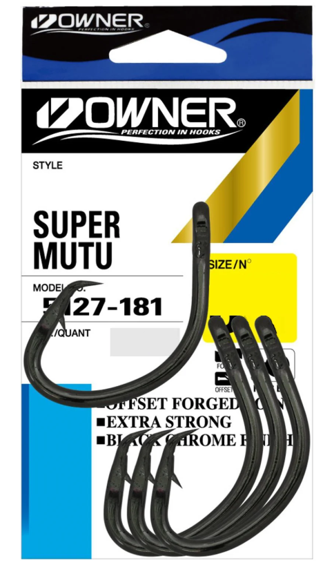 The Owner Mutu Circle Hook (5127) is a high-strength circle hook designed for big game fishing